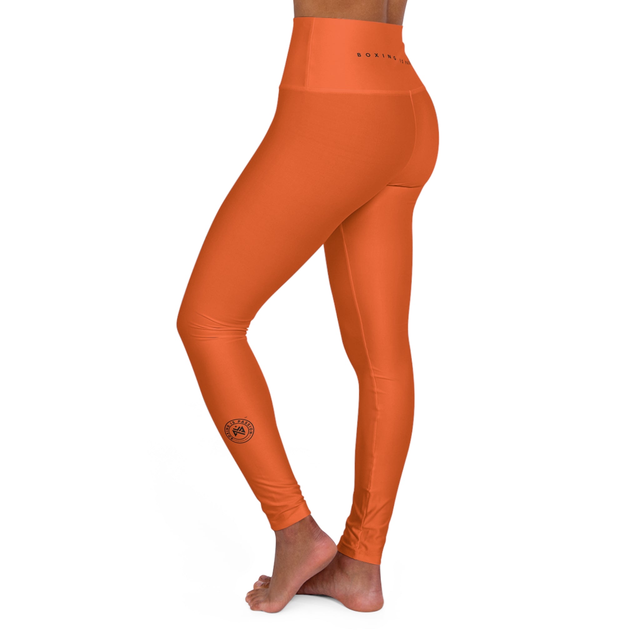 Boxing is Passion™ Orange High Waisted Yoga Leggings