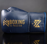 Boxing is Passion™ Lace Up Regular Leather Navy Training Boxing Gloves