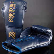 Boxing is Passion™ Lace Up Regular Leather Navy Training Boxing Gloves