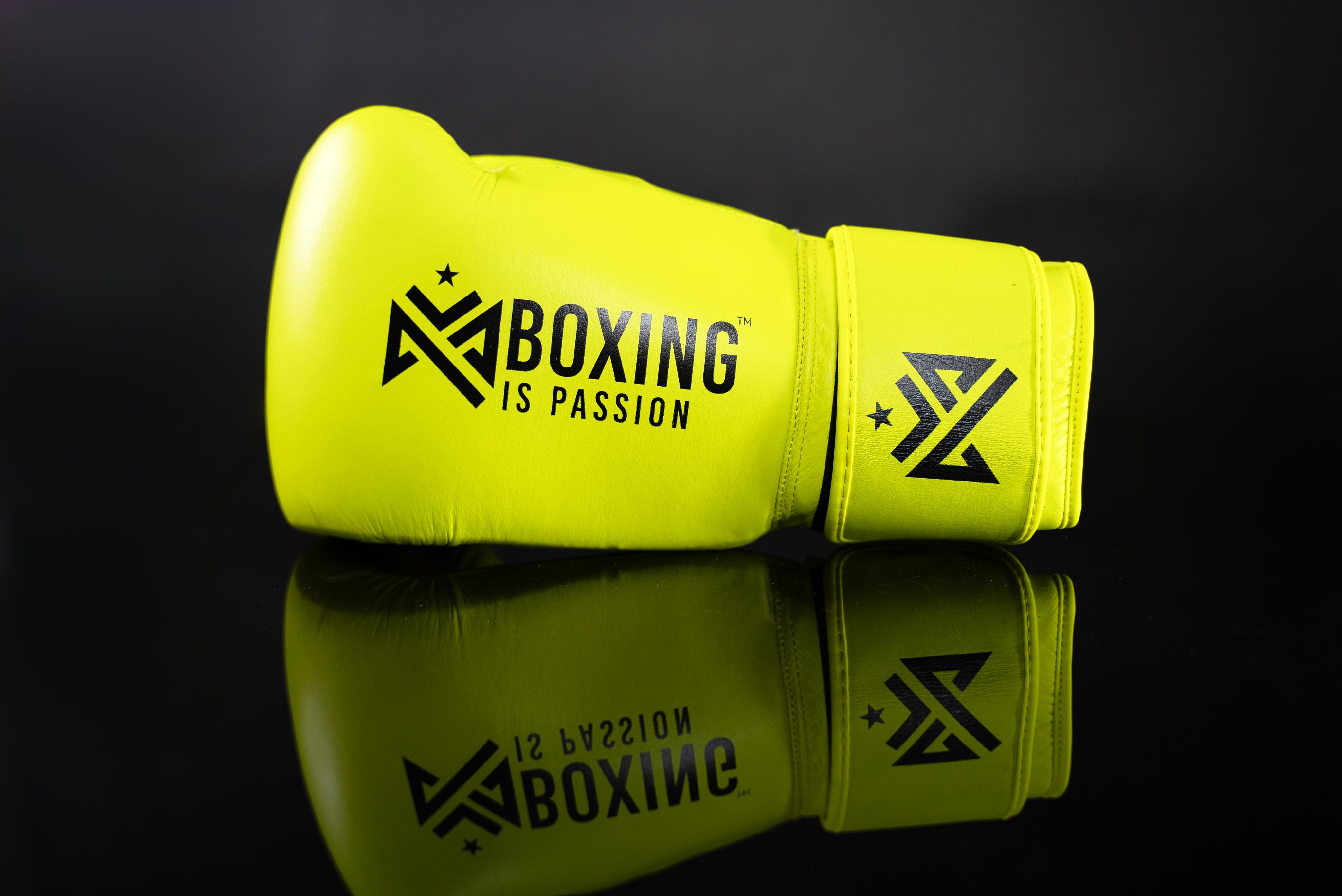 Boxing is Passion™ Velcro Neon Green Training Boxing Gloves