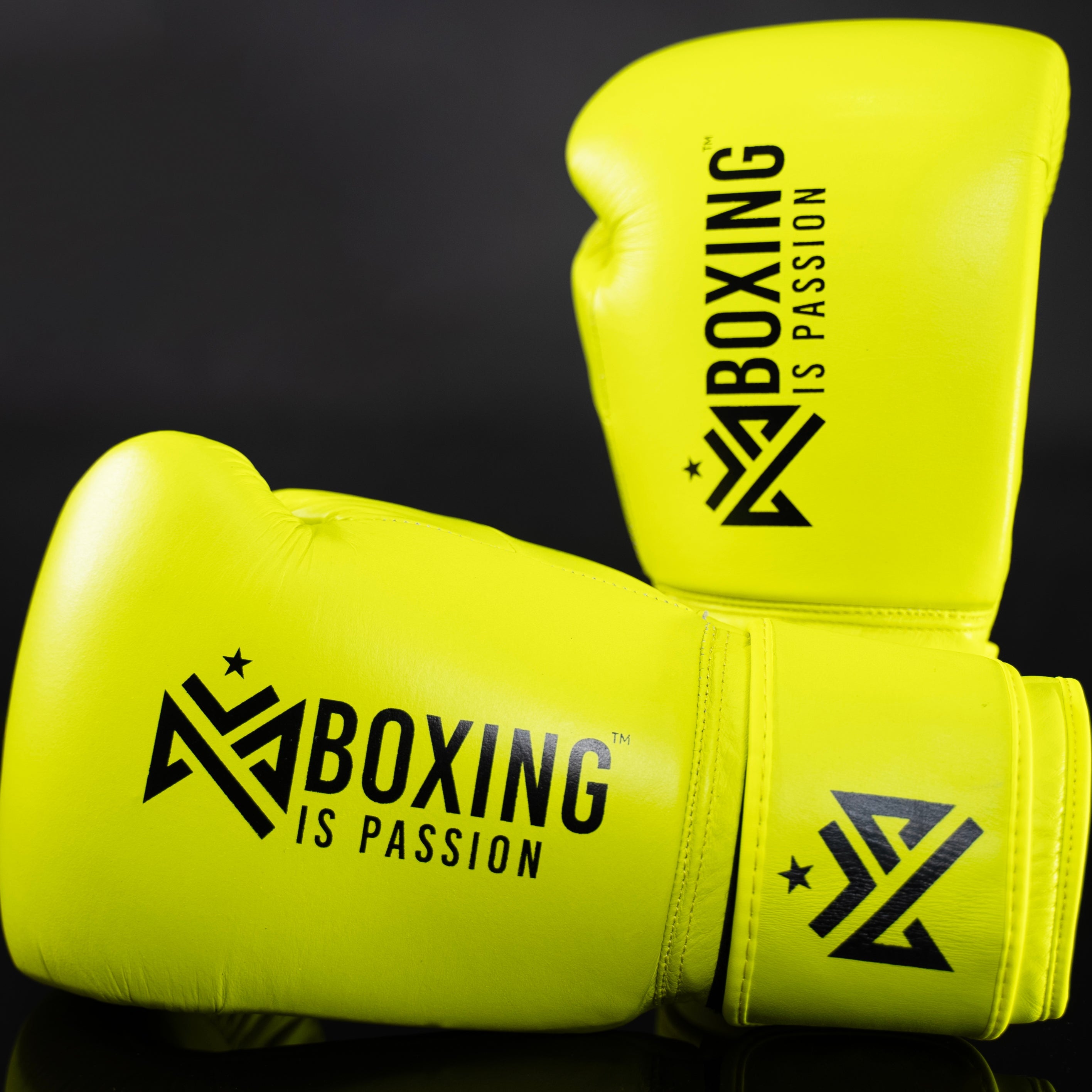 Boxing is Passion™ Velcro Neon Green Training Boxing Gloves