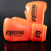 Boxing is Passion™ Velcro Neon Orange Training Boxing Gloves