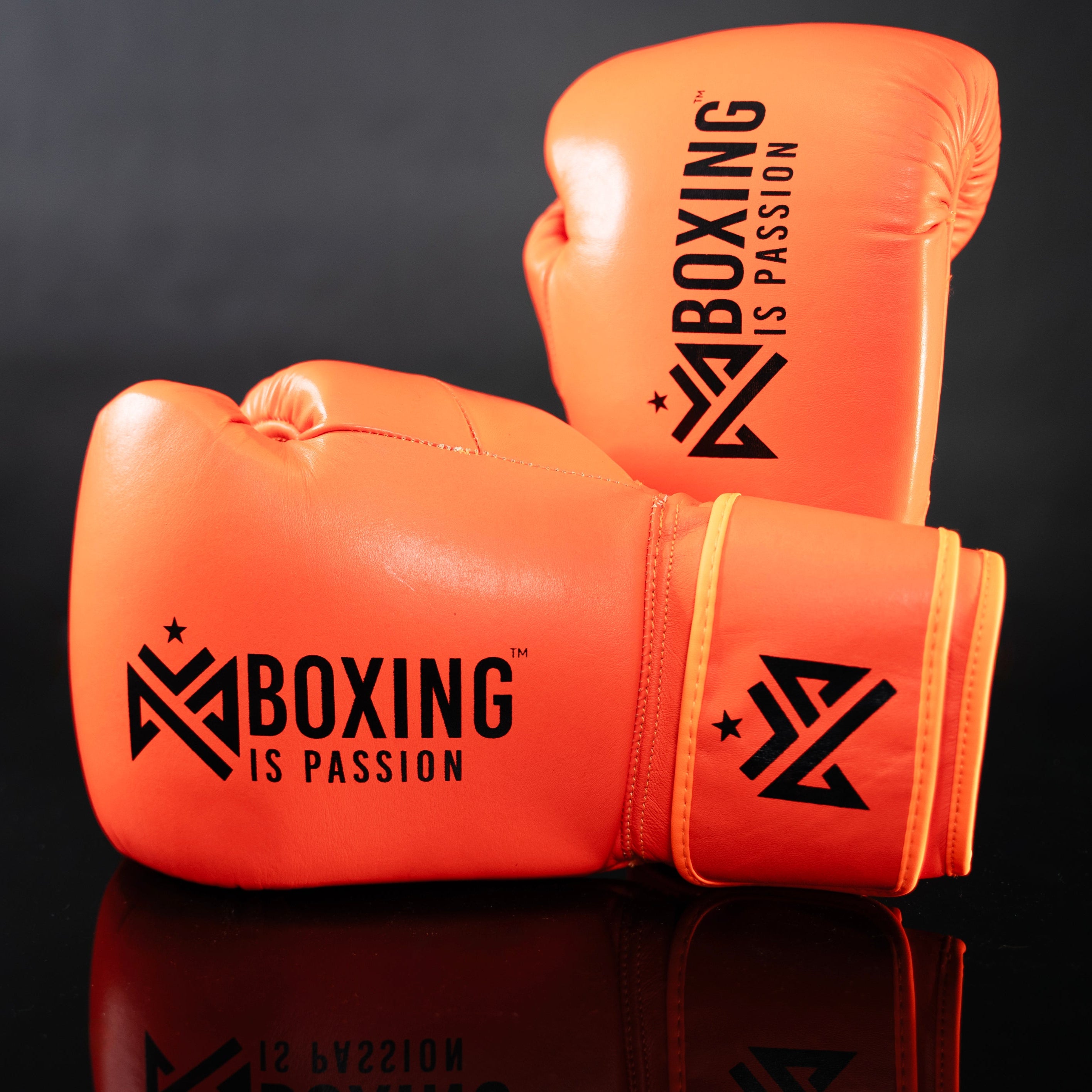 Boxing is Passion™ Velcro Neon Orange Training Boxing Gloves