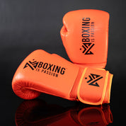 Boxing is Passion™ Velcro Neon Orange Training Boxing Gloves