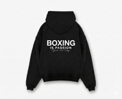 Women's Boxing is Passion Unisex premium mid-weight Black Hoodie