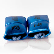 Metallic Light Blue Lace Up 14oz Sparring Gloves