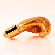 Metallic Gold 14oz Velcro Sparring Gloves with Black Logo
