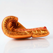 Metallic Orange 14oz Lace-Up Sparring Gloves with Black Logo