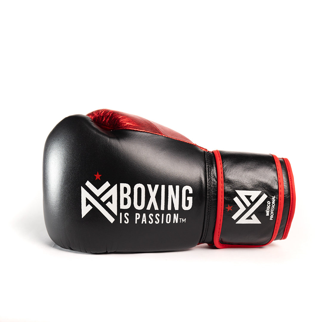 Boxing is Passion M3 Pro Velcro Metallic Red Leather Training Boxing Gloves